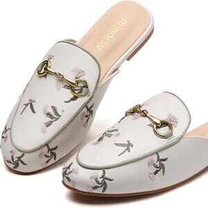Minorsu Buckle Mules Round Toe Backless Flat size 7 1/2